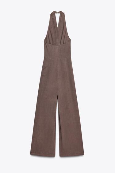 RAMIE HALTER JUMPSUIT - Brown by Zara - Image 7