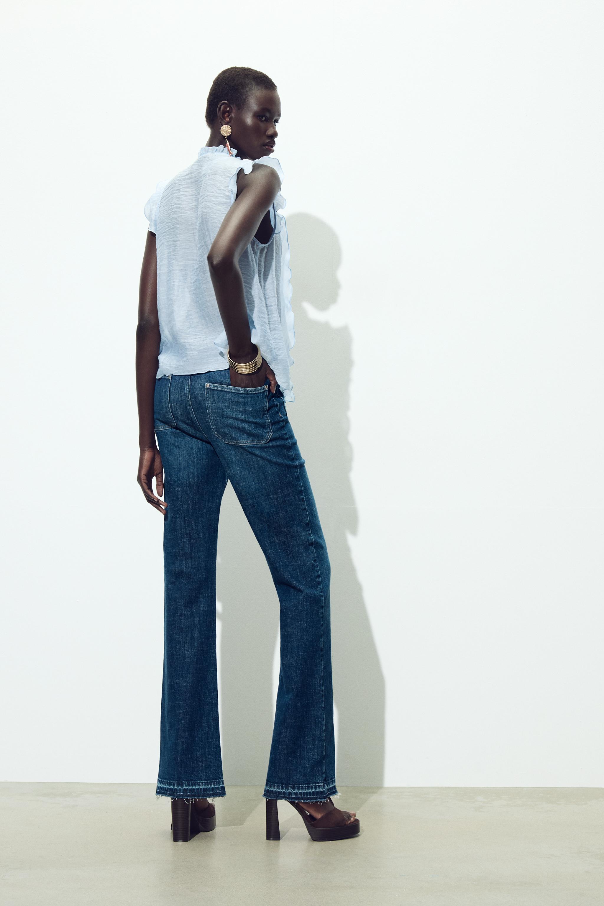 フリル付きフルイドトップス - パステルブルー | ZARA Japan / 日本