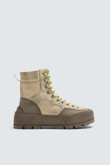 ZAPATILLA BOTÍN PIEL - Multicolor de Zara