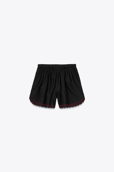 ZW COLLECTION EMBROIDERED SHORTS - Black by Zara - Image 7