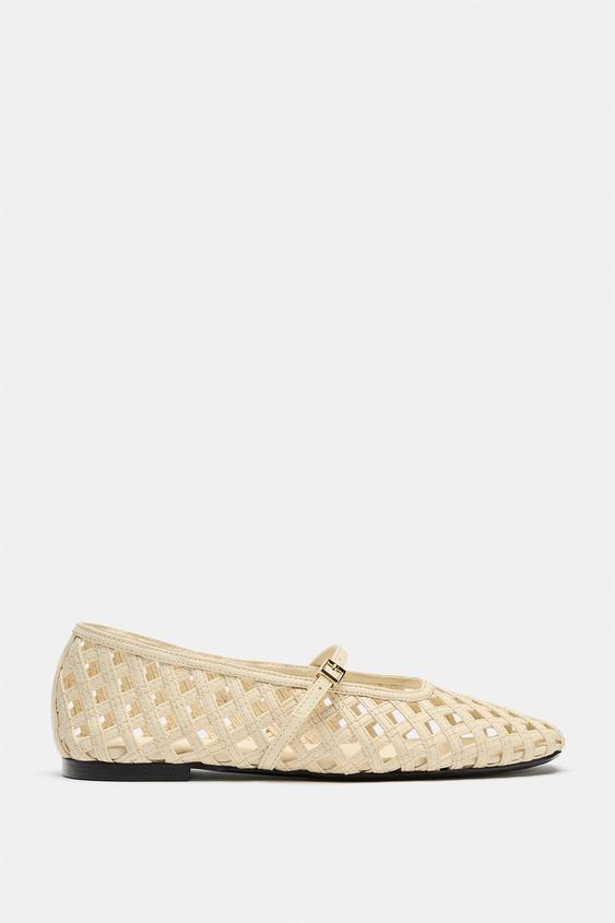 BRAIDED FLAT BALLET FLATS - white by Zara - Image 0