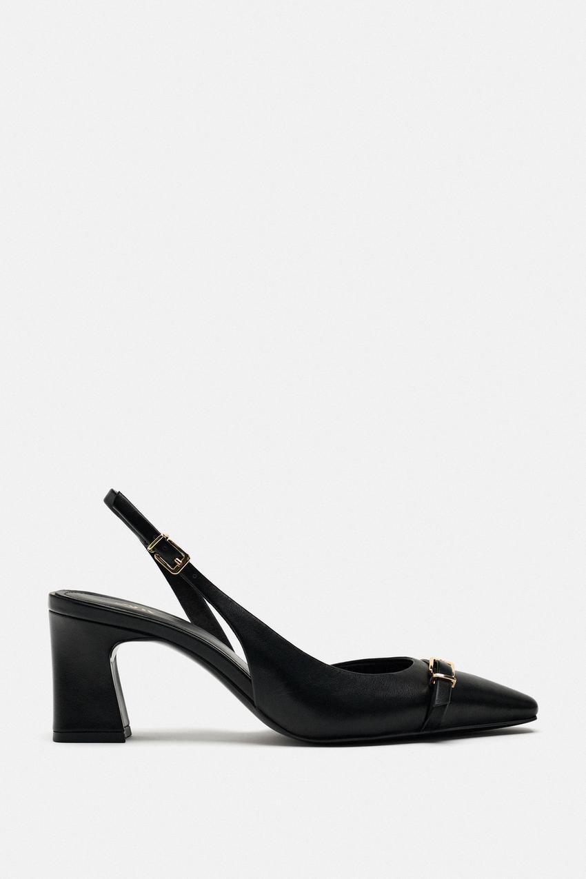 Black slingback court shoes Clearance