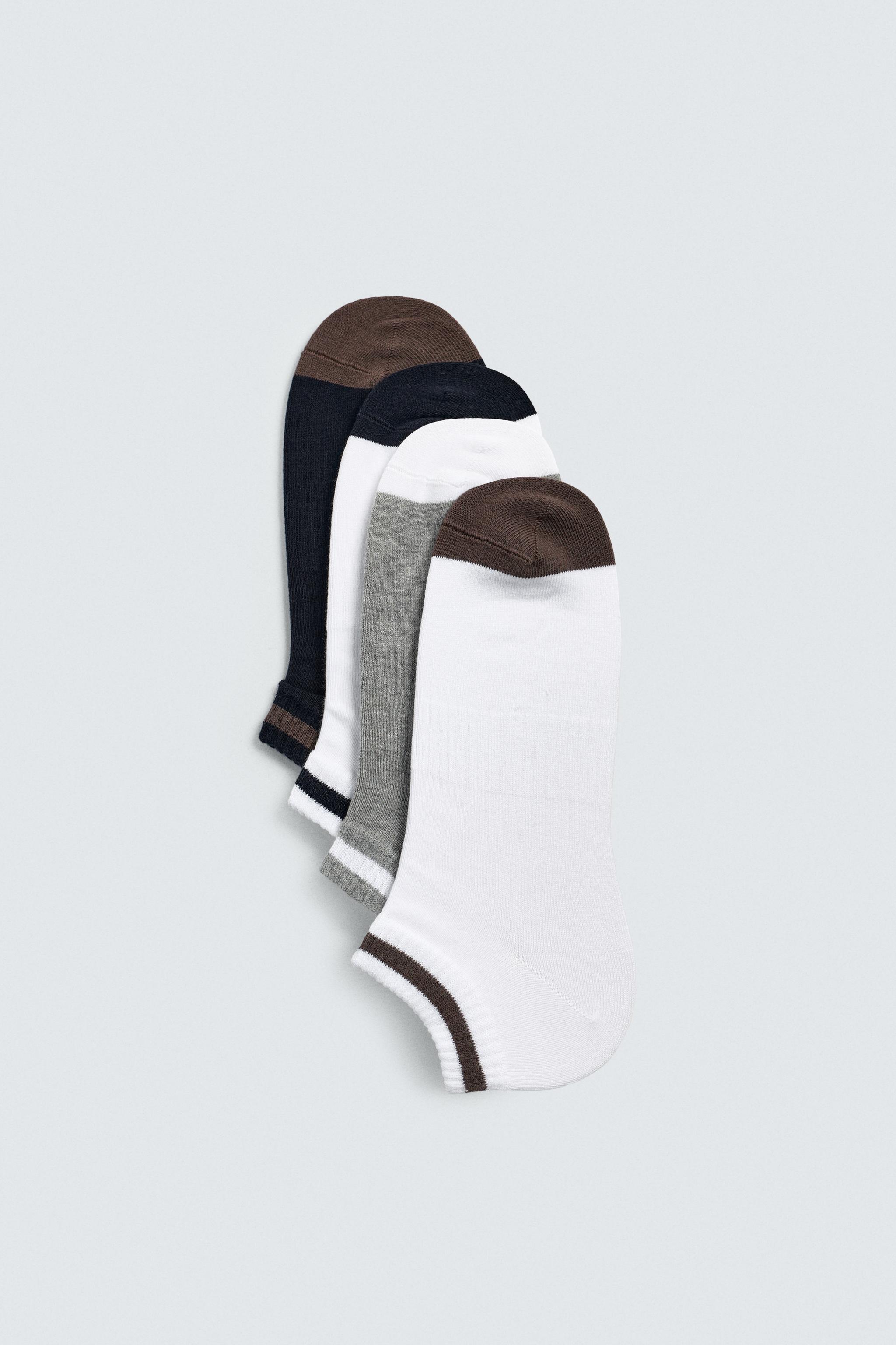 FOUR-PACK OF STRIPED ANKLE SOCKS