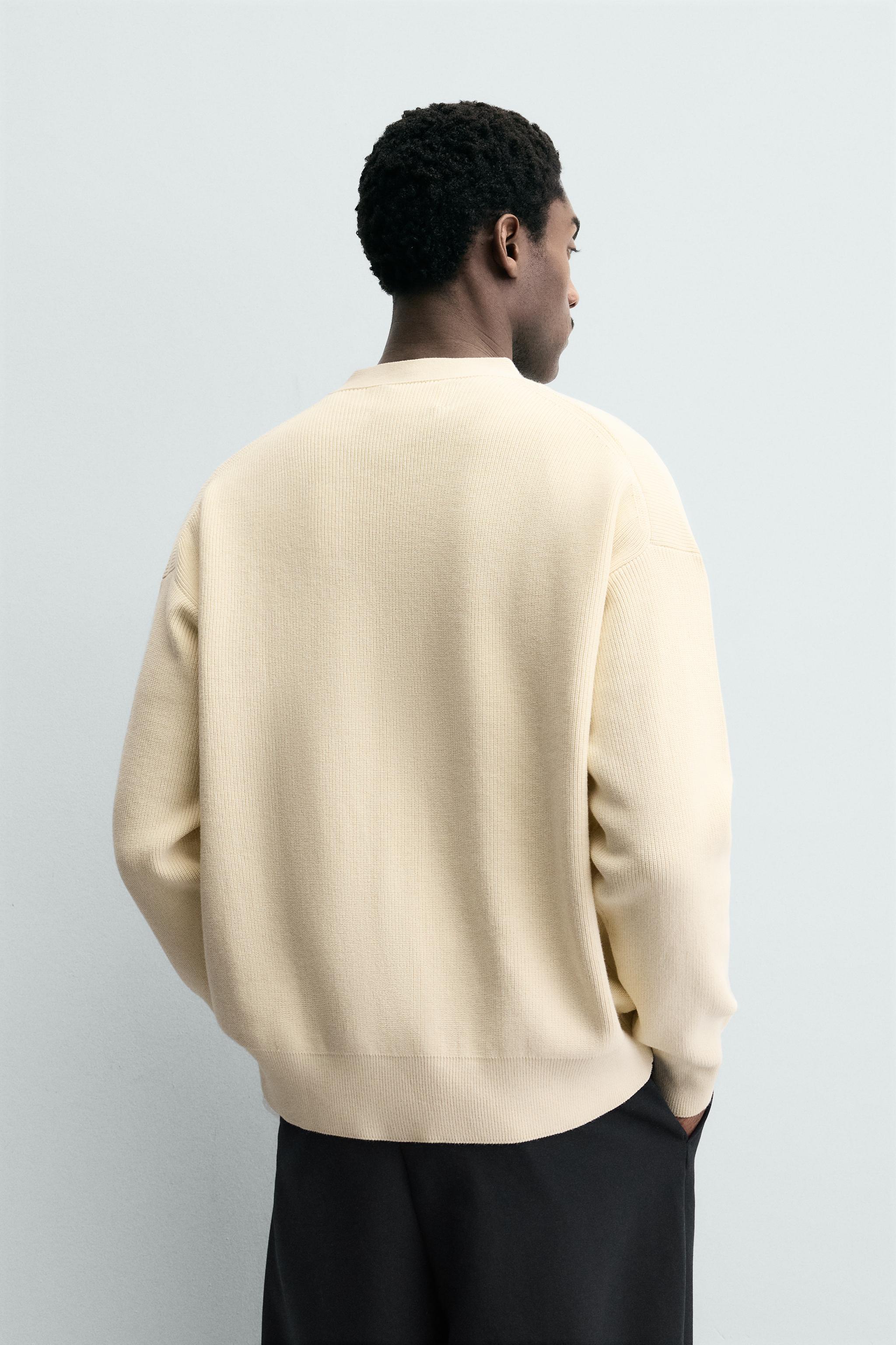 コットンテクスチャー素材カーディガン - ブラウン | ZARA Japan / 日本