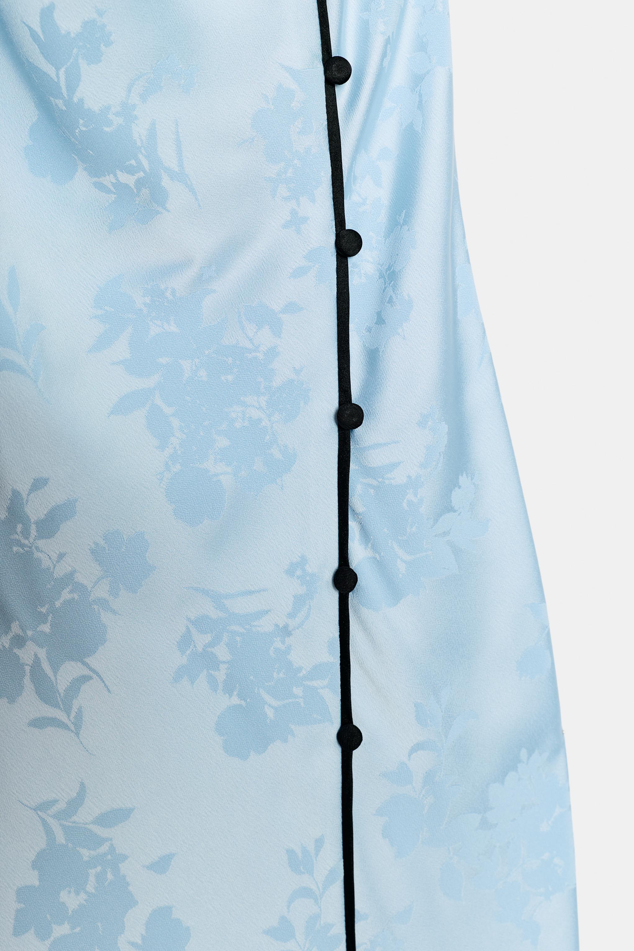 Женские платья Zara FLORAL JACQUARD MIDI DRESS — фото 10