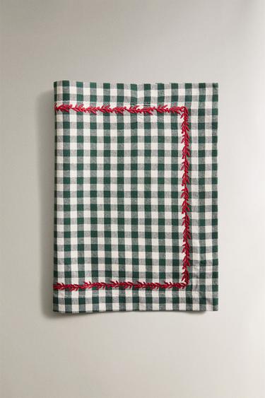 SET DE TABLE CARREAUX NOËL - Vert de Zara - Image 1