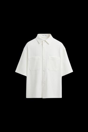 Zara STRETCH OVERSHIRT - Oyster-white - Image 0