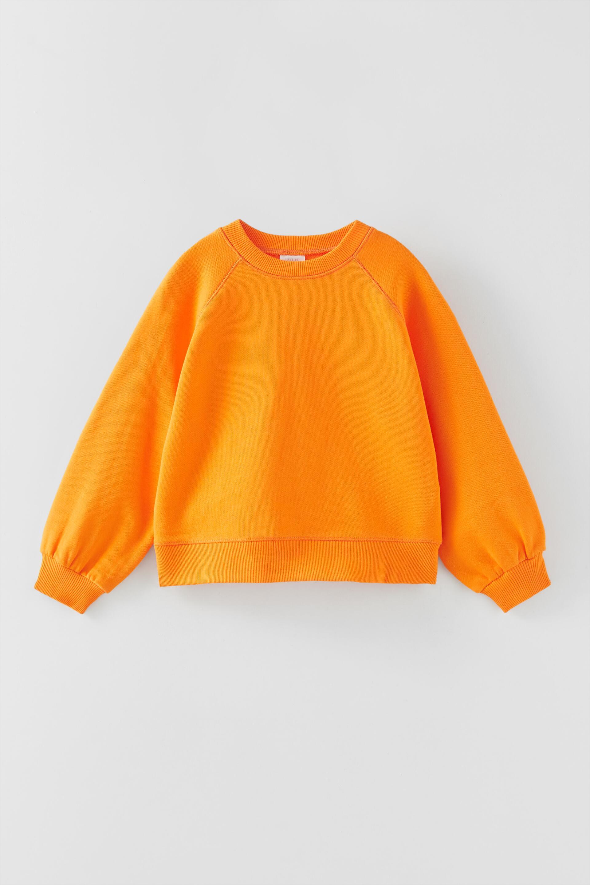 Zara orange sweatshirt sales