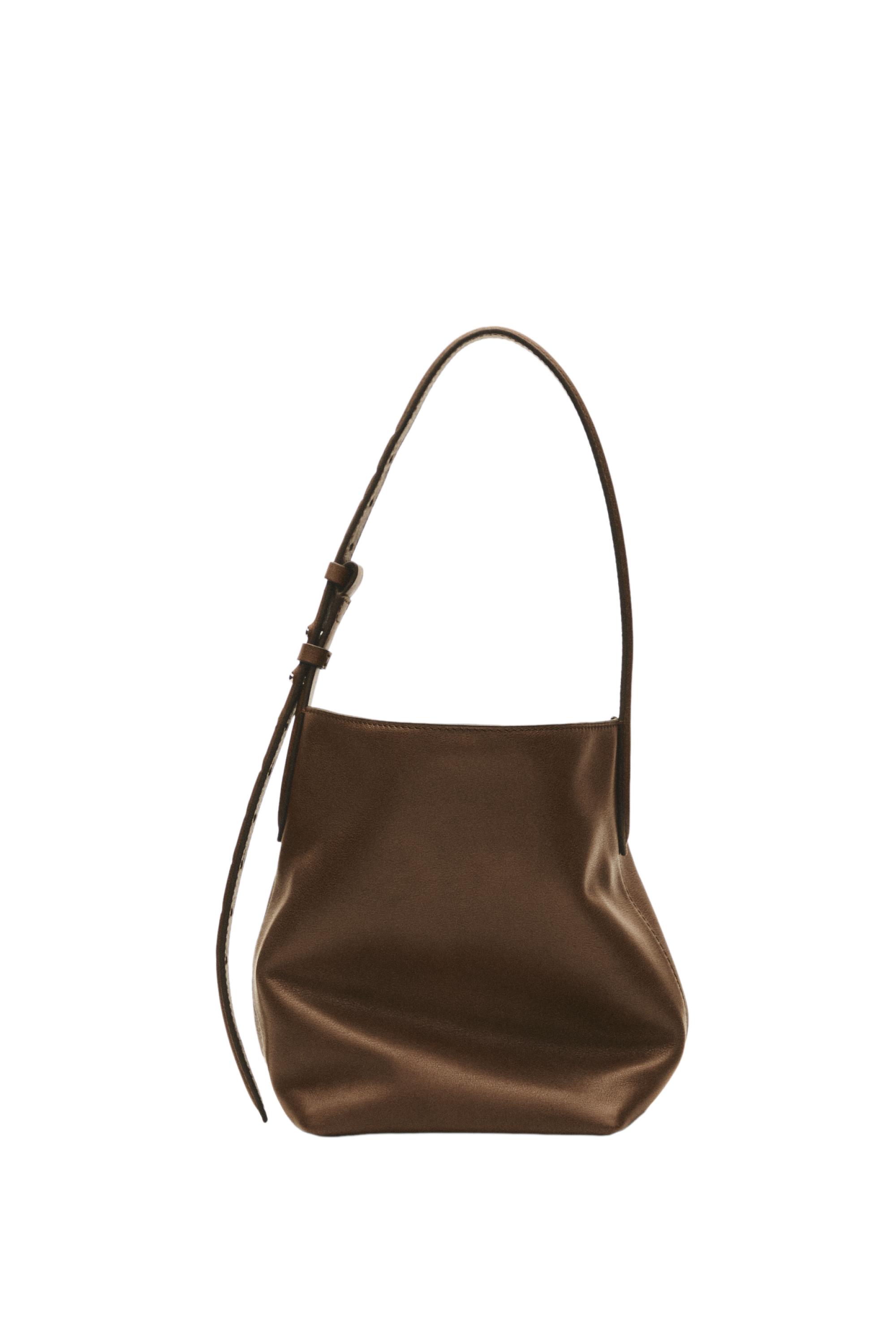 Nappa leather mini bucket bag — Leather