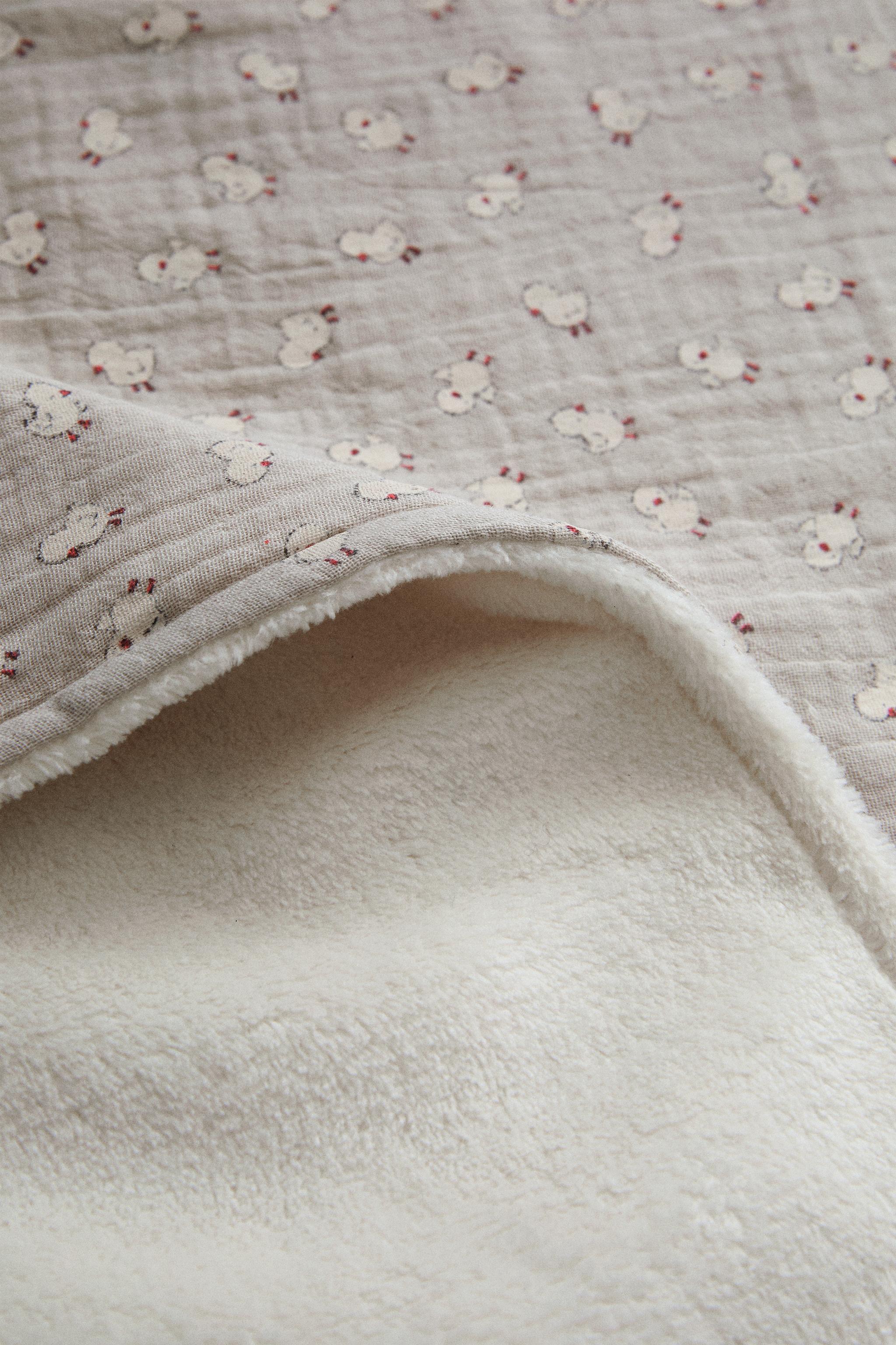COUVERTURE BÉBÉ COTON POUSSINS