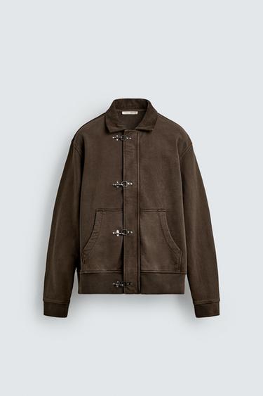 CORDUROY JACKET WITH FIREMAN CLASPS - Brown by Zara