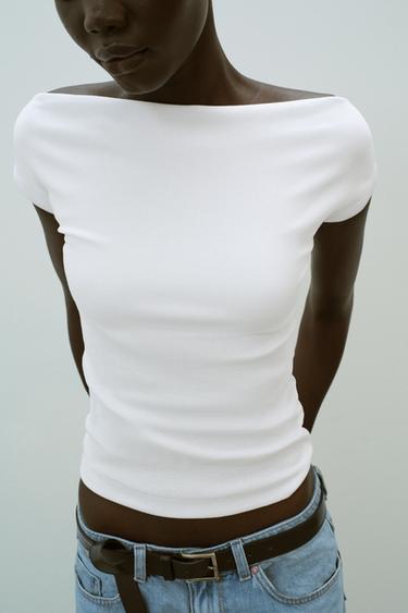 CAMISETA COLO BARCO - Branco de Zara