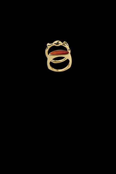 PACK OF 2 COMBINED RINGS - Gold by Zara