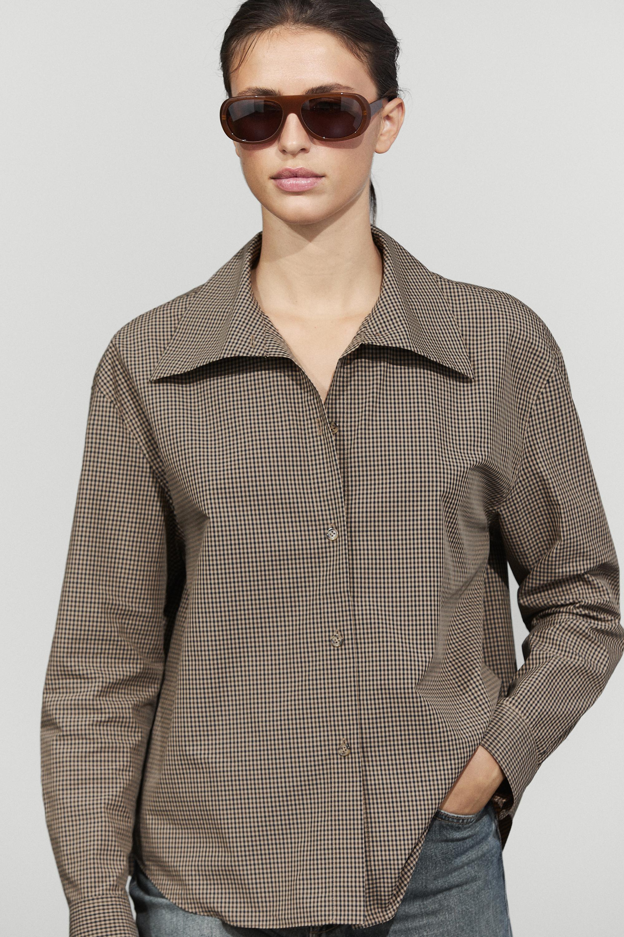 Chemise à carreaux vichy en coton mélangé