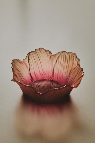 FLOWER GLASS BOWL - Pink by Zara