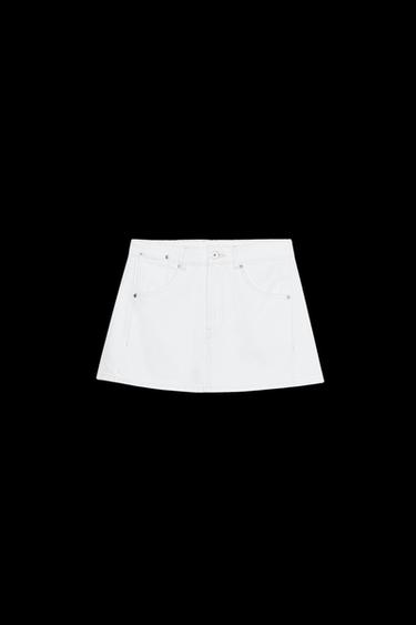 FALDA MINI DENIM TRF - Blanco de Zara - Imagen 0
