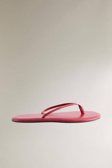 SANDALIA PIEL MINIMAL - Rojo de Zara - Imagen 0