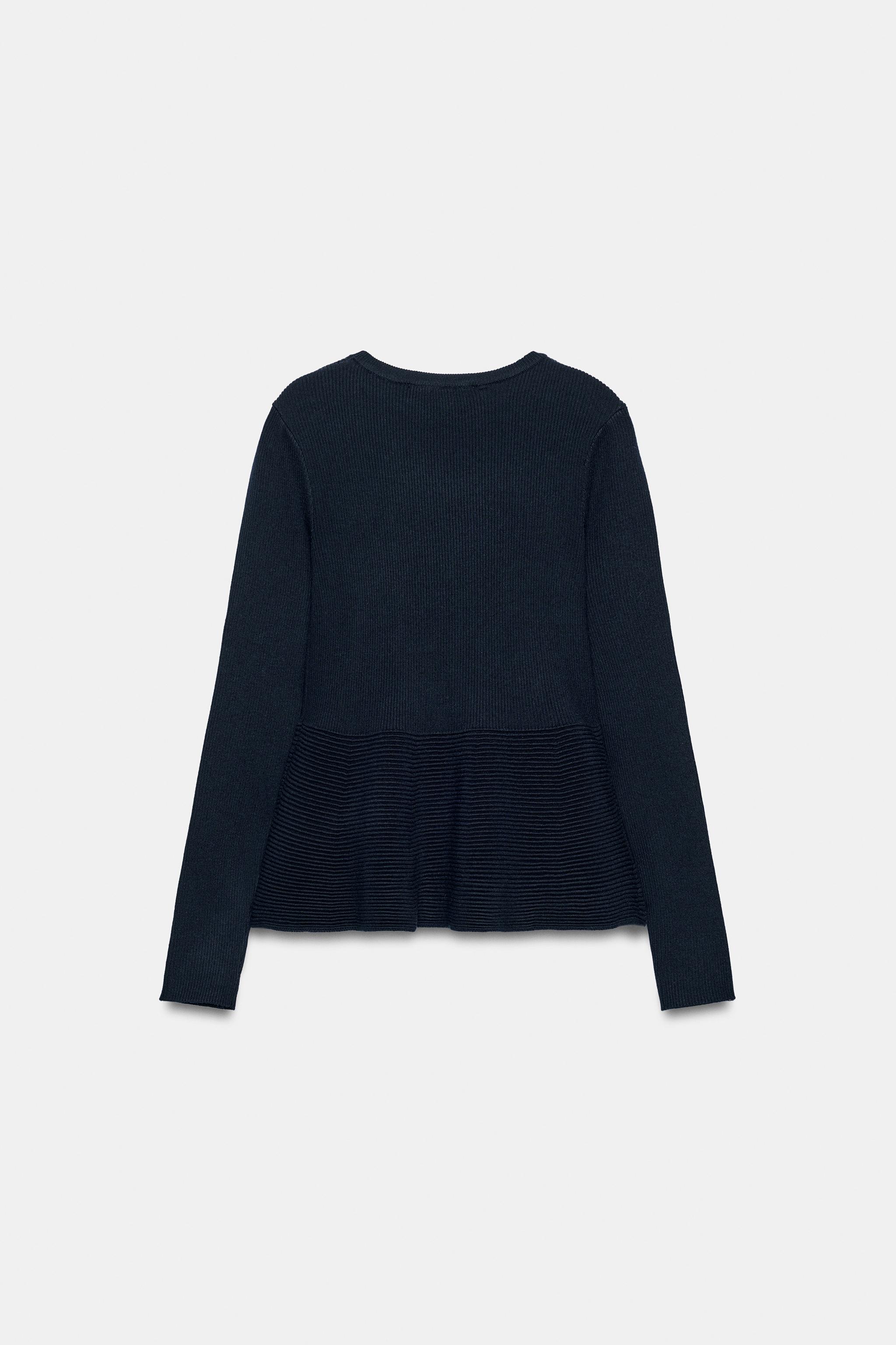 PEPLUM KNIT SWEATER - Navy blue | ZARA United States