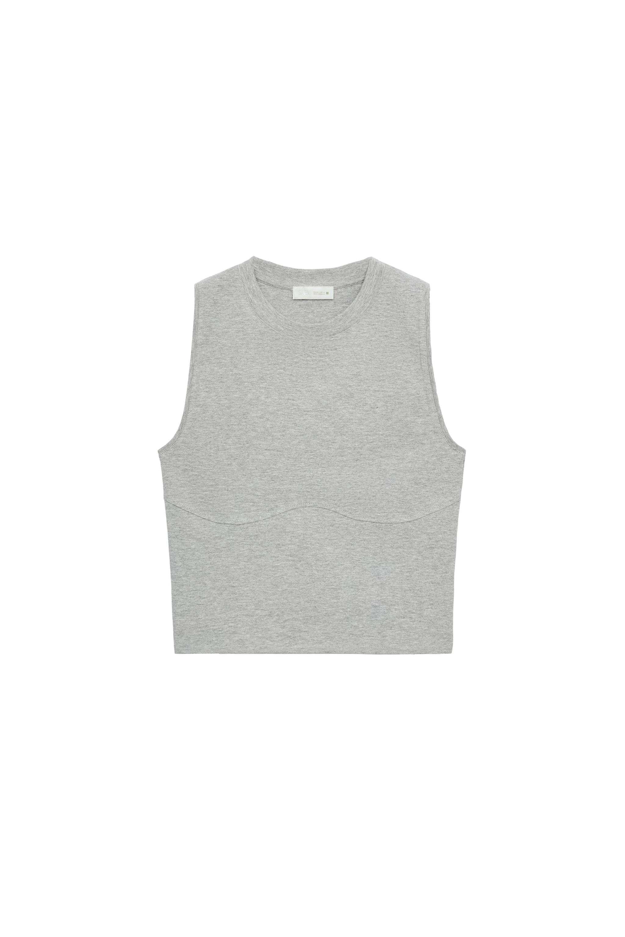 SLEEVELESS TOP WITH SEAM DETAIL - Gray marl | ZARA United States