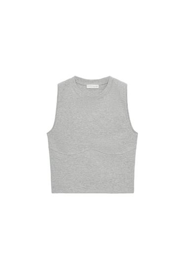 TOP MANGA SISA COSTURA - Gris vigoré de Zara