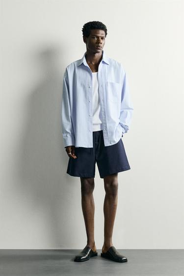 BERMUDA JOGGER CINTURA COMBINADA - Marino de Zara