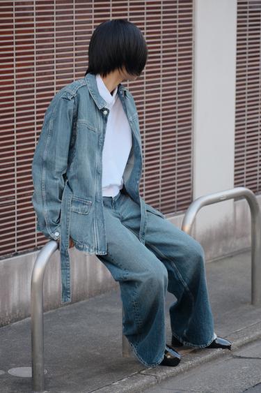 TRF ロングデニムジャケットブルーZaraのTRF ロングデニムジャケット - ブルー