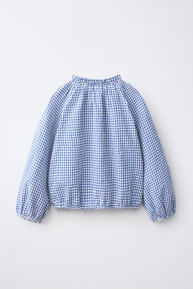 GINGHAM BLOUSE — Blue / White 2