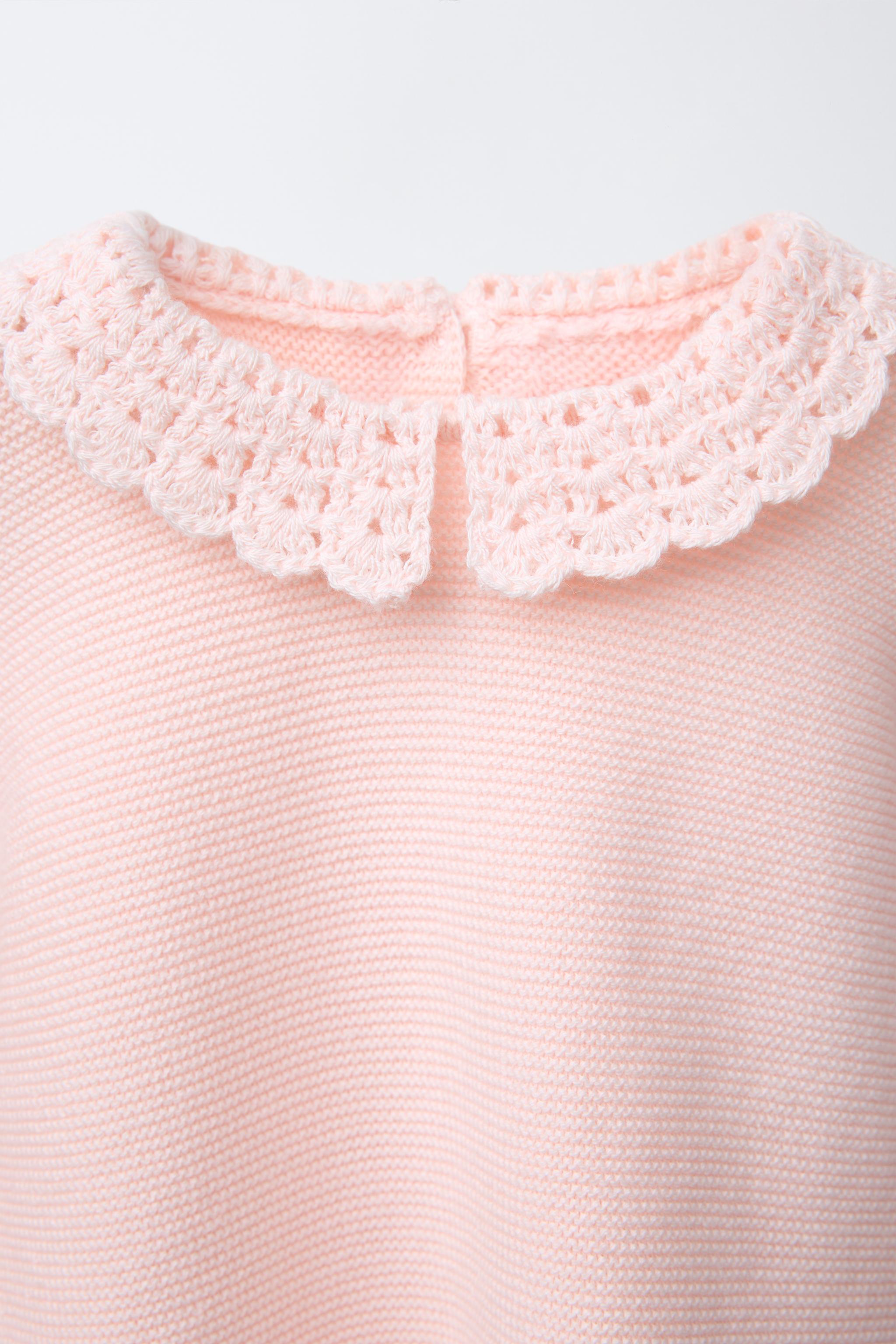 CROCHET KNIT COLLAR SWEATER