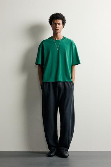WASHED RELAXED FIT T-SHIRT - Green by Zara - Image 0