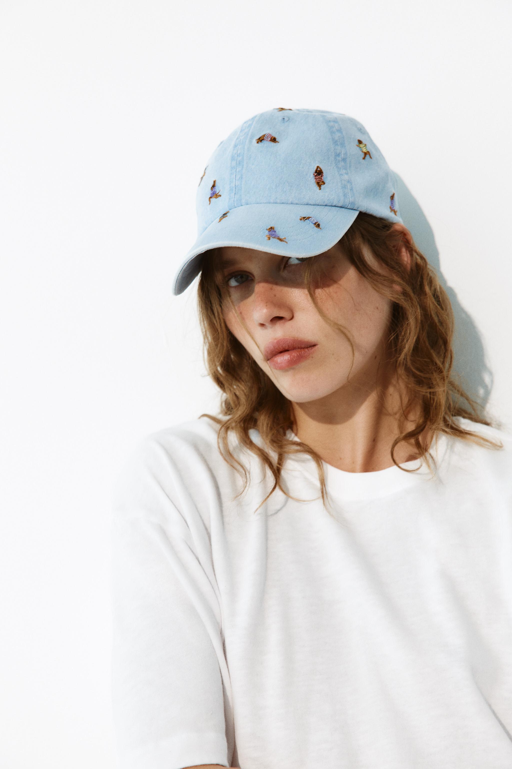 EMBROIDERED DOG TWILL CAP — Blue