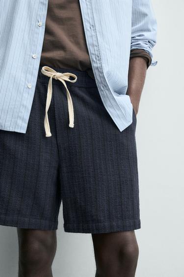 BERMUDA JACQUARD GEOMÉTRICO - Marino de Zara