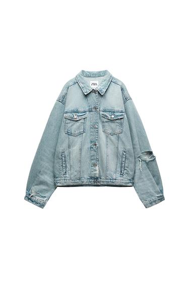 OVERSIZED RIPPED DENIM JACKET