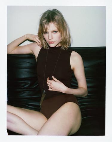 Zara COTTON MODAL TOP - Brown