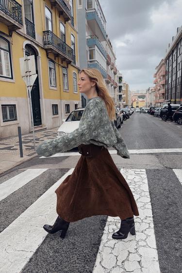 PULL EN MAILLE JACQUARD EFFET BROSSÉ - Gris de Zara - Image 0