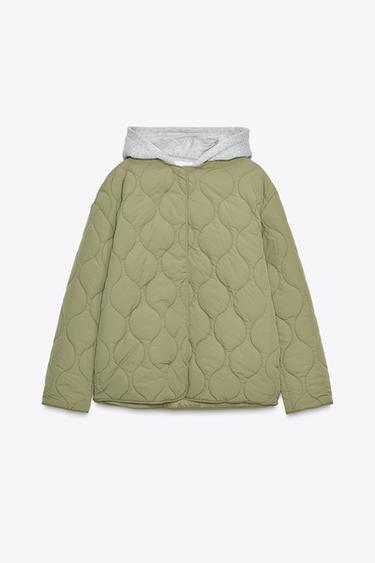 HOODED PADDED JACKET - Khaki by Zara