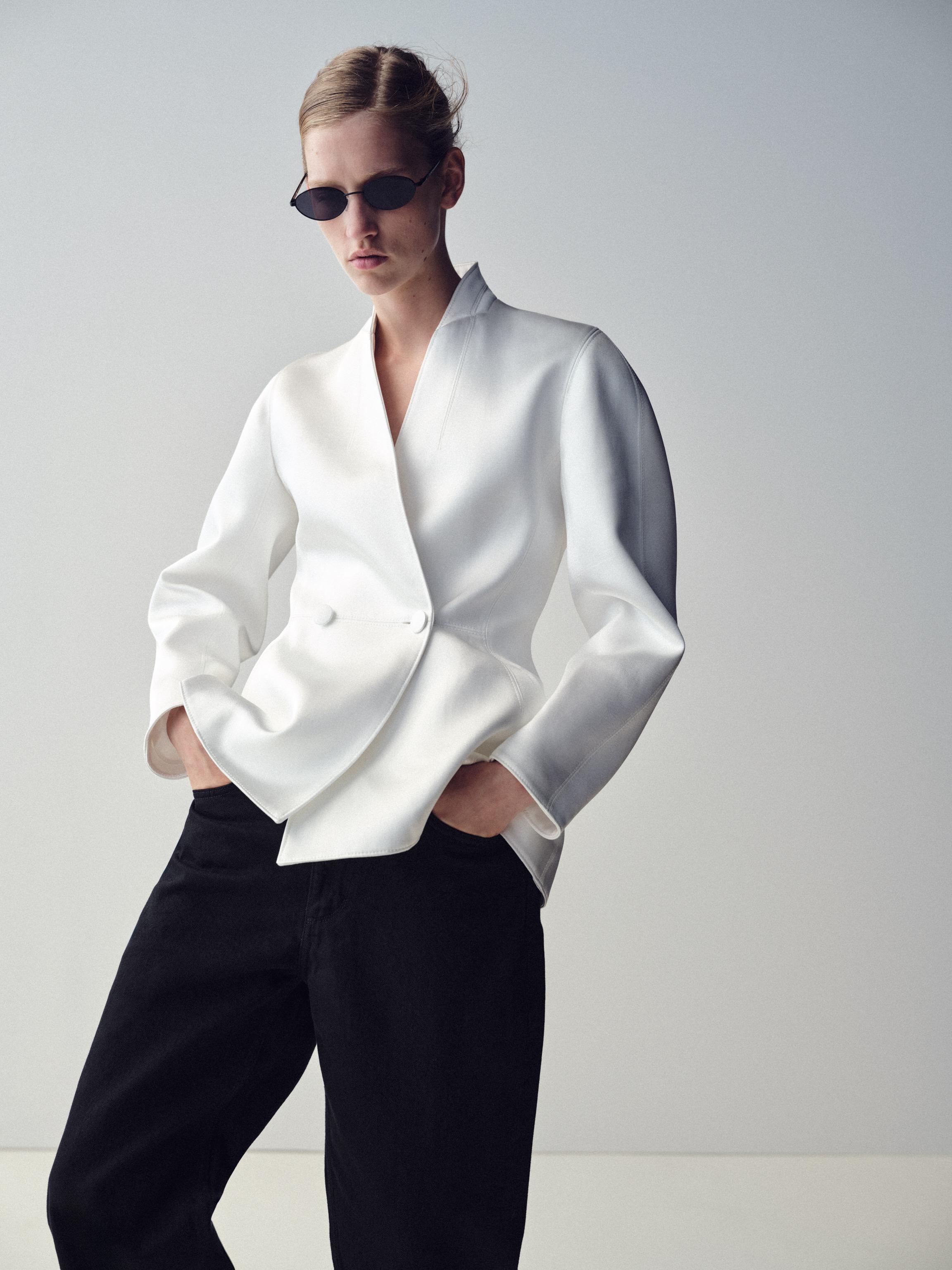 Satin Double-Breasted Blazer by Zara