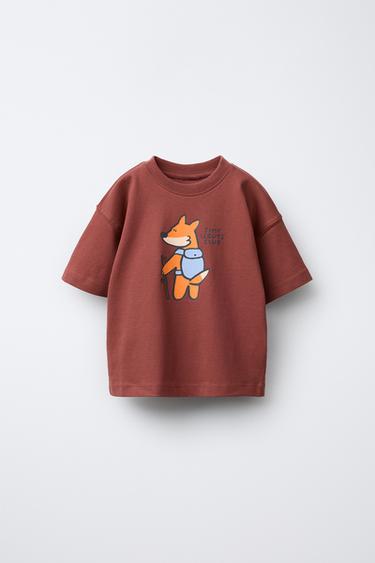 CAMISETA ESTAMPADO - Rosado de Zara