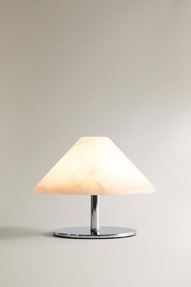 CORDLESS ALABASTER TABLE LAMP — Ecru 2