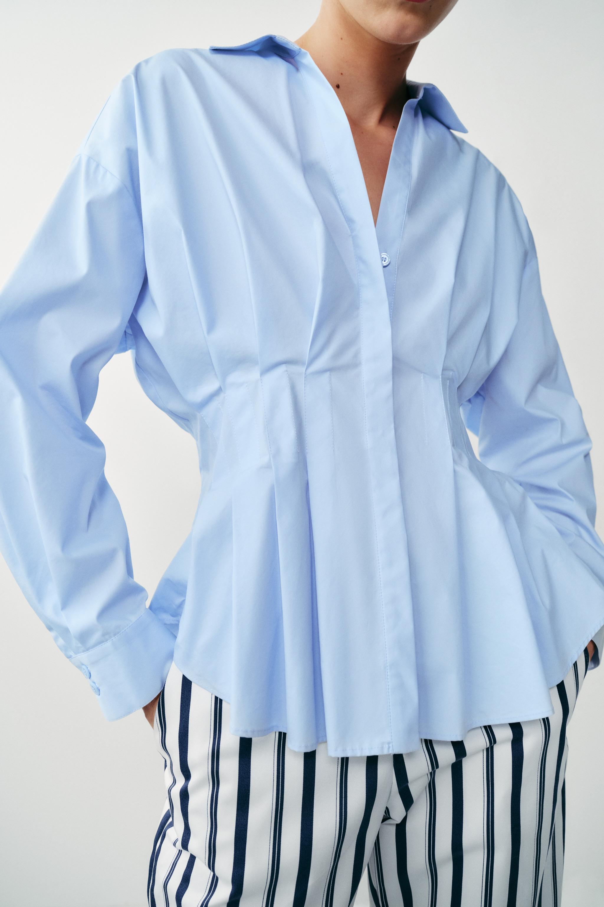 Zara Pilili Poplin Gömlek görsel 3
