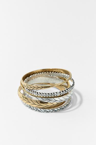 PACK KOMBINIERTE STARRE ARMBÄNDER - Gold / Silber von Zara
