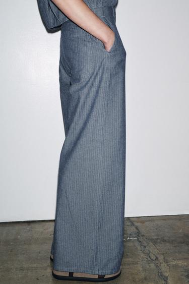 ZW COLLECTION RELAXED TROUSERS - Blue by Zara - Image 4