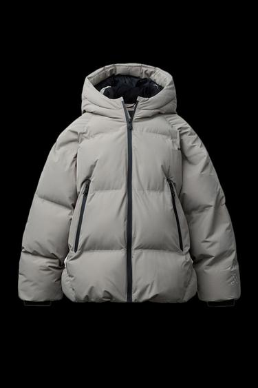 Zara WATER REPELLENT PUFFER COAT WITH ZIPPERS - Light mink - Image 0