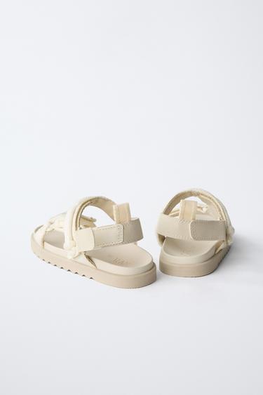 STRAPPY SANDALS - Ecru White by Zara - Image 4