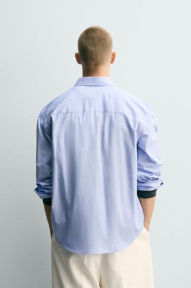 CHEMISE RELAXED FIT À POCHES - Bleu ciel de Zara - Image 2