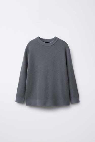 WAFFLE KNIT SWEATER - Cement by Zara