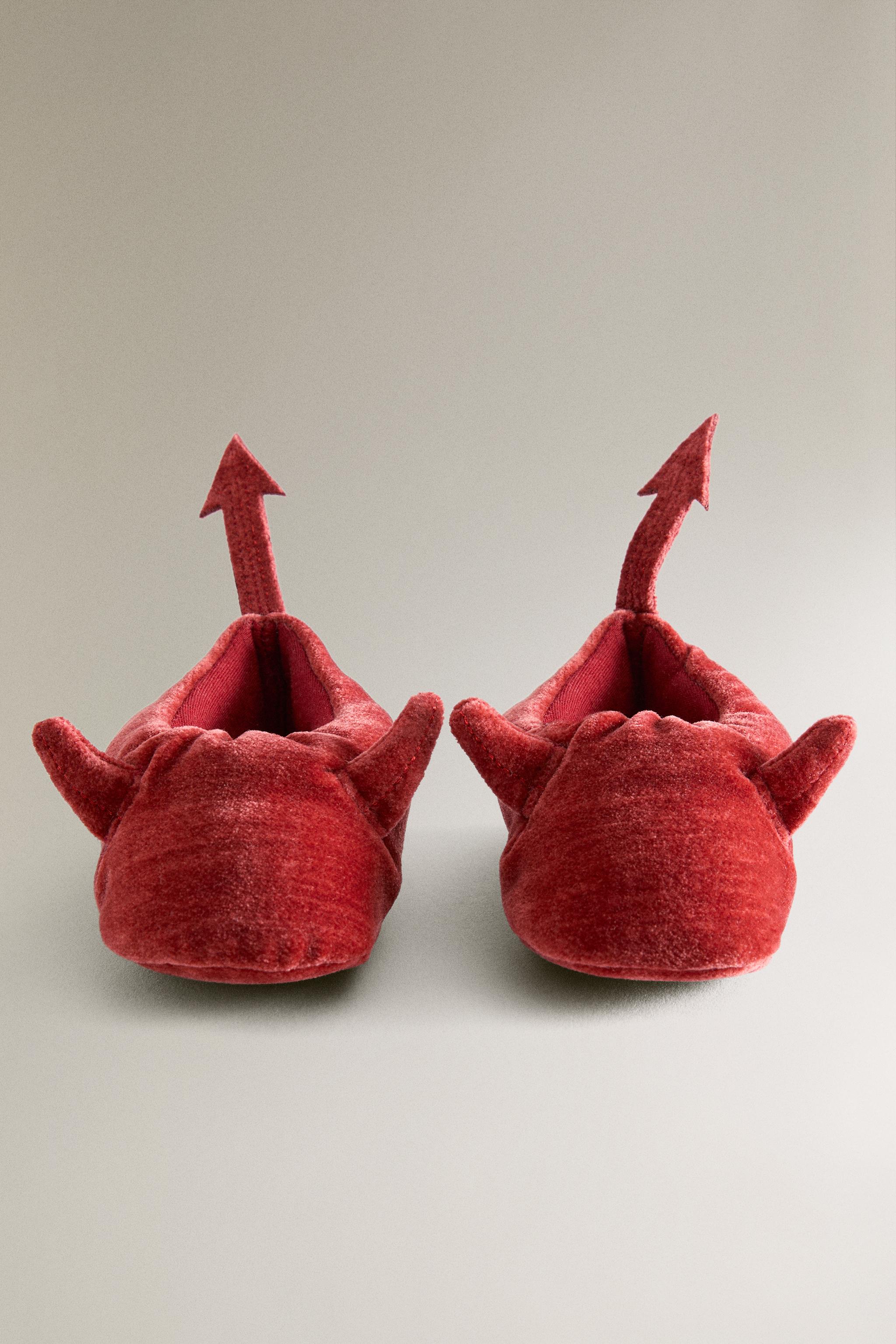 ベルベット 悪魔ベビーシューズ - レッド | ZARA Japan / 日本