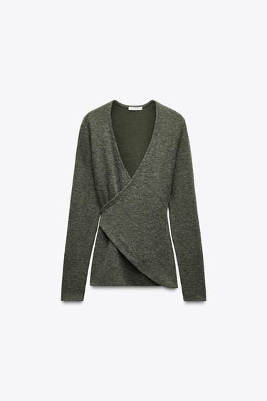 SOFT WRAP JACKET - Dark green by Zara - Image 4