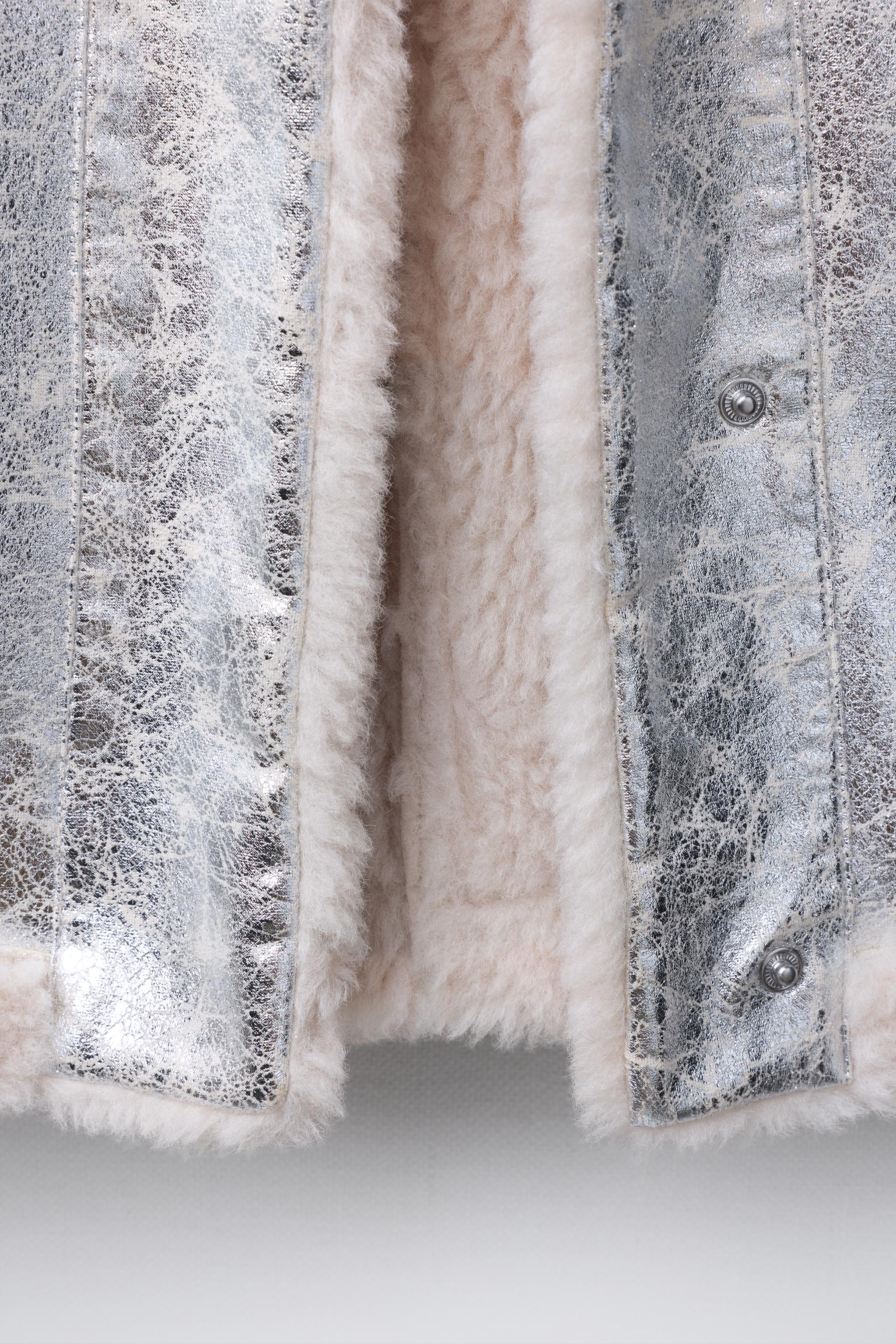 METALLIC DOUBLE-FACED JACKET - Silver | ZARA United States