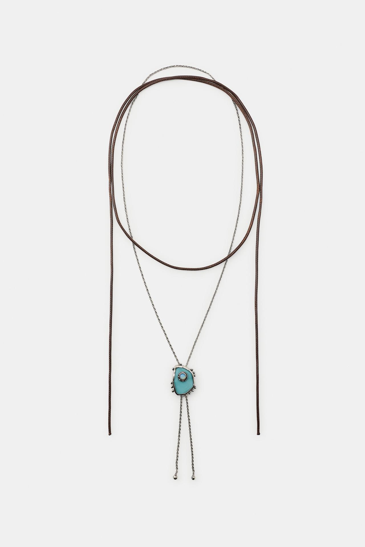 2-PACK WESTERN CORD AND CHAIN NECKLACES — Silver