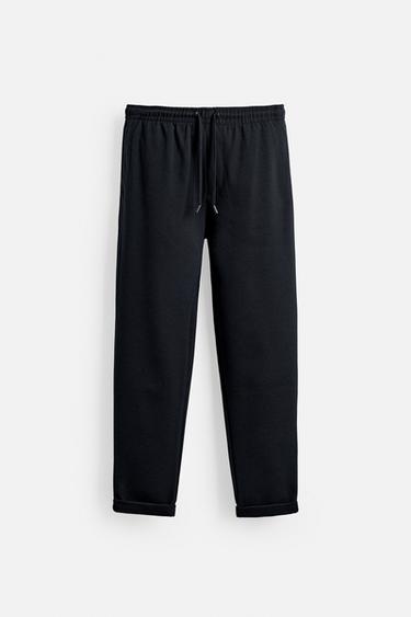 Zara EASY CARE JOGGER WAIST PANTS - Blue